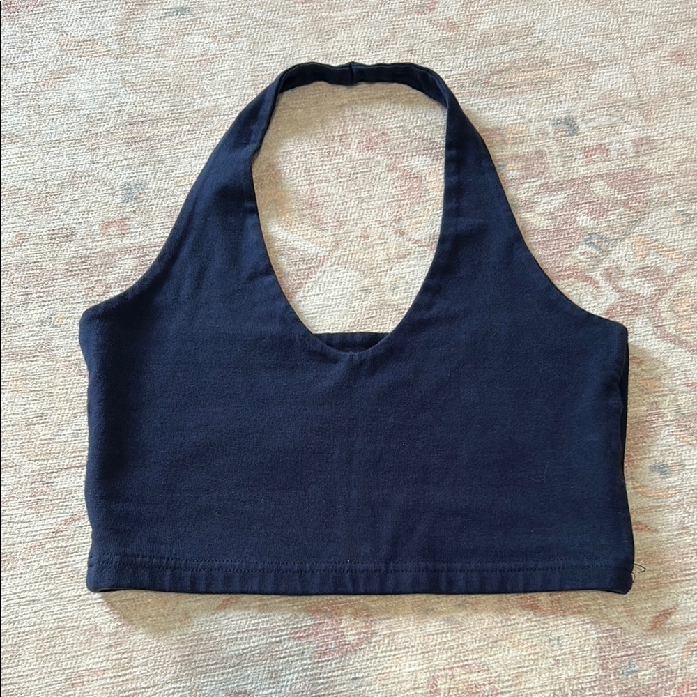 Navy Brandy Melville Halter Neck Top